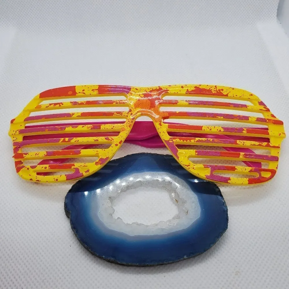 Yellow & Pink Splatter Shutter Glasses